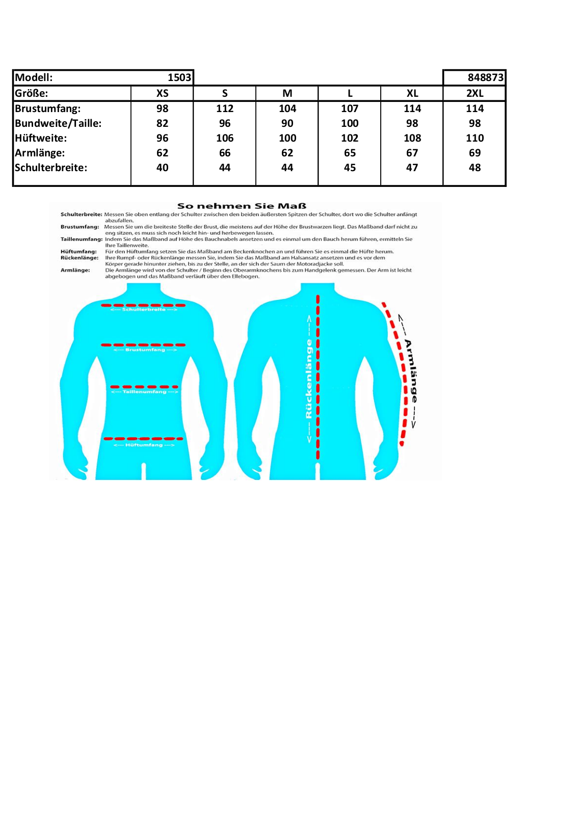 roleff 1503 Technical data