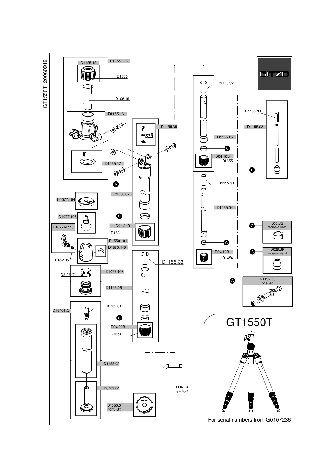 Gitzo GT1550T User Manual