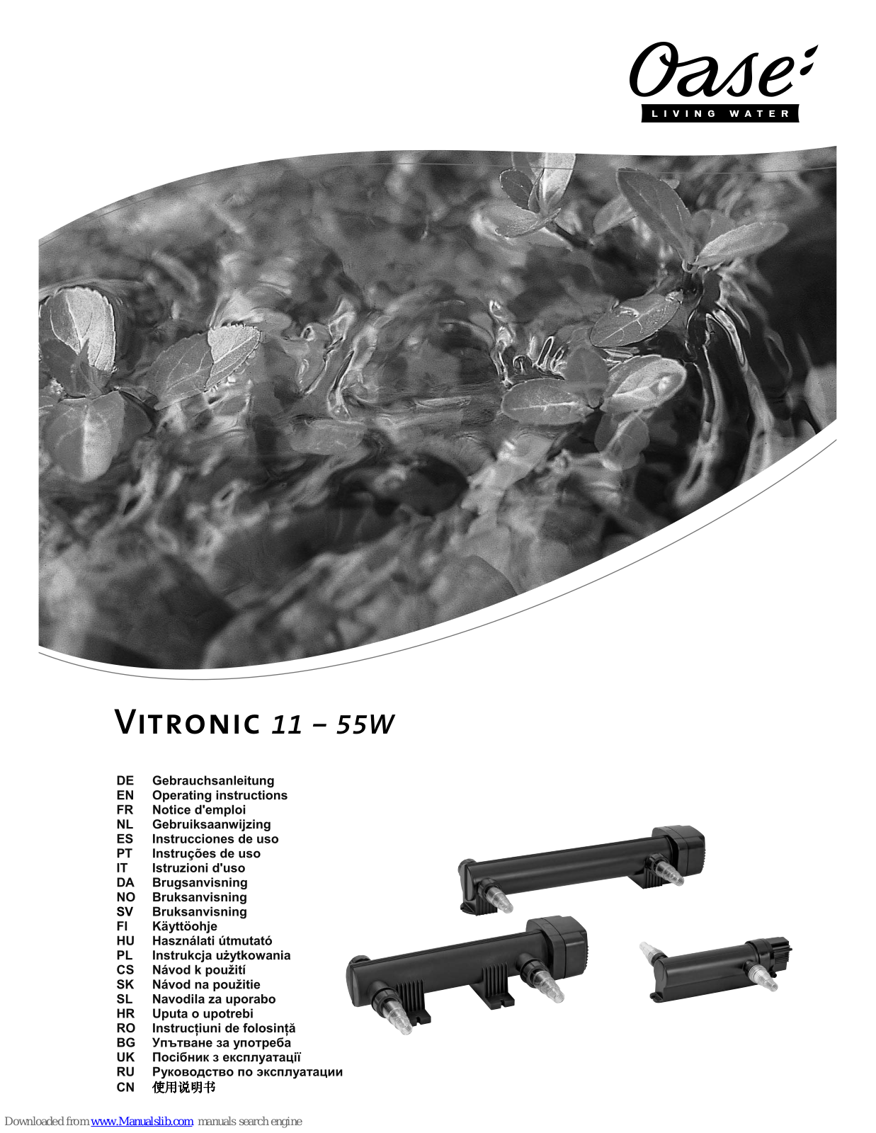 Oase Vitronic 11 W, Vitronic 55 W, Vitronic 24 W, Vitronic 18 W, Vitronic 36 W Operating Instructions Manual