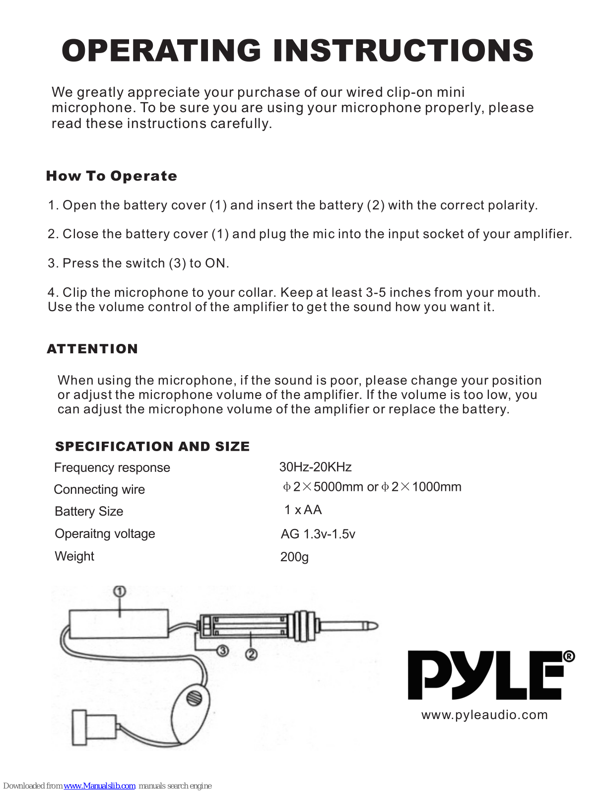 Pyle PCMLVC33 User Manual - ManualMachine.com