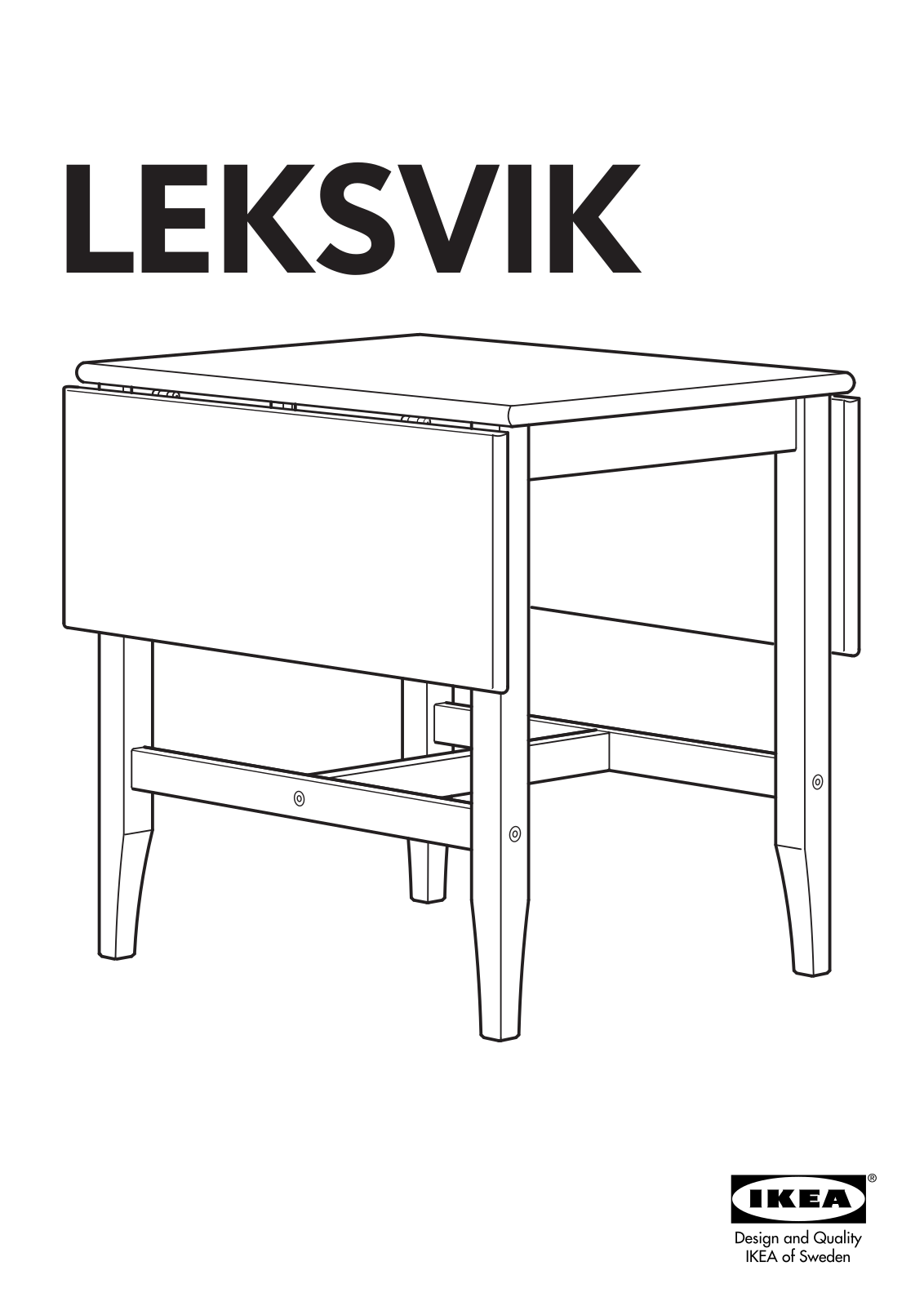 IKEA LEKSVIK DROP-LEAF TABLE 23-35-47X31 Assembly Instruction