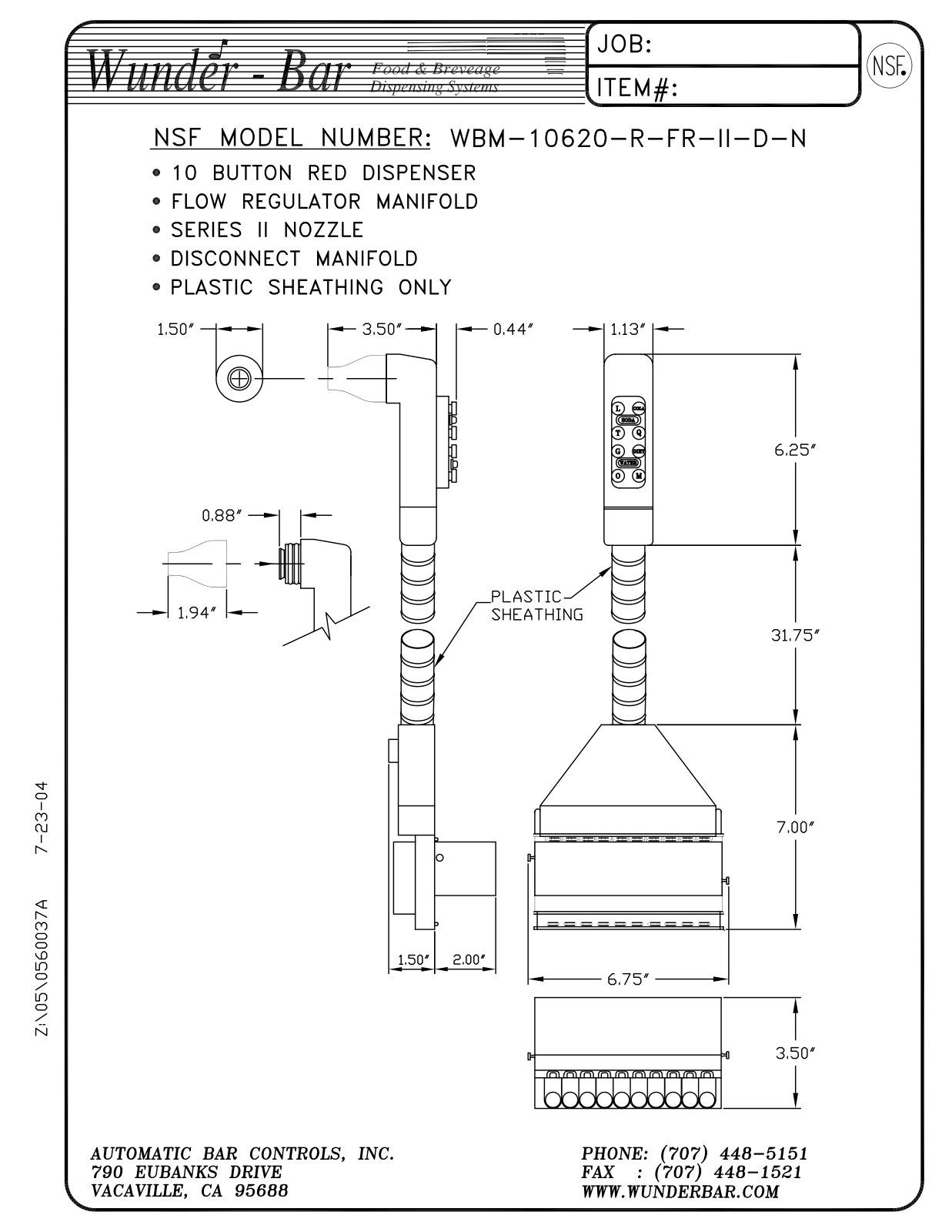 Wunder Bar WBM-10620-R-FR-II-D-N User Manual