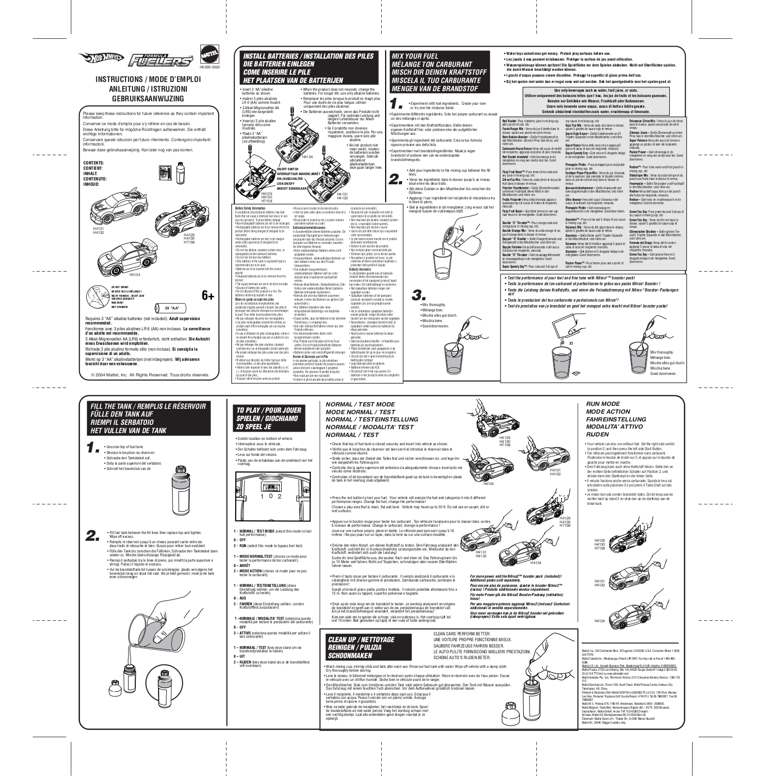 Fisher-Price H0395 Instruction Sheet