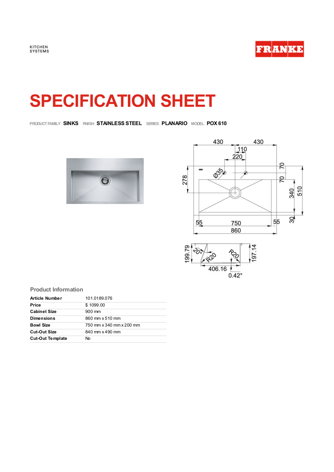 Franke Foodservice POX 610 User Manual