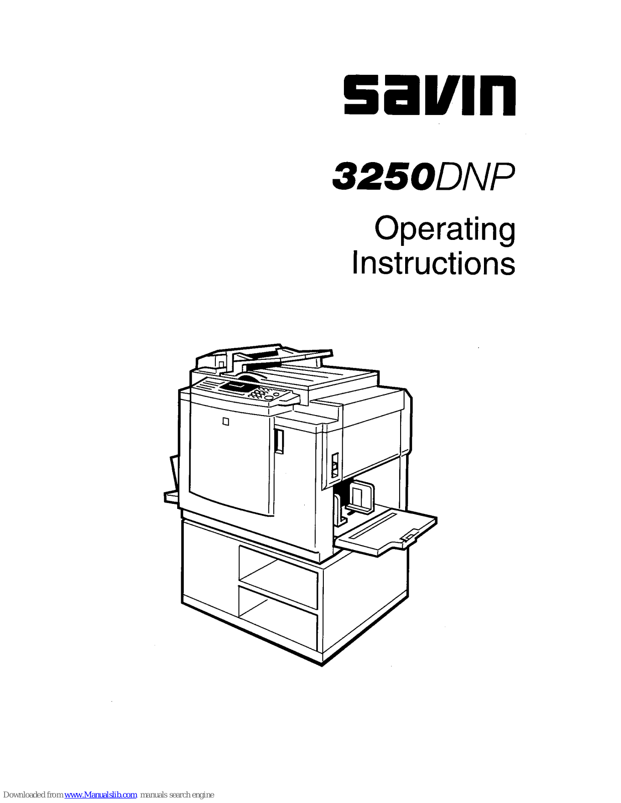 Savin Copier 3250DNP Operating Instructions Manual