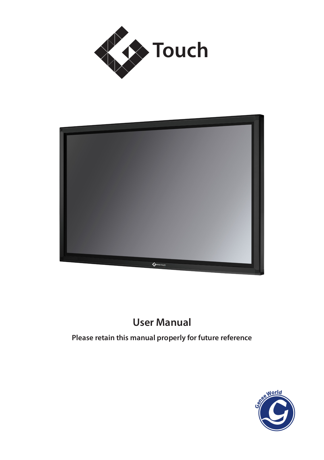 Genee World G Touch User Manual