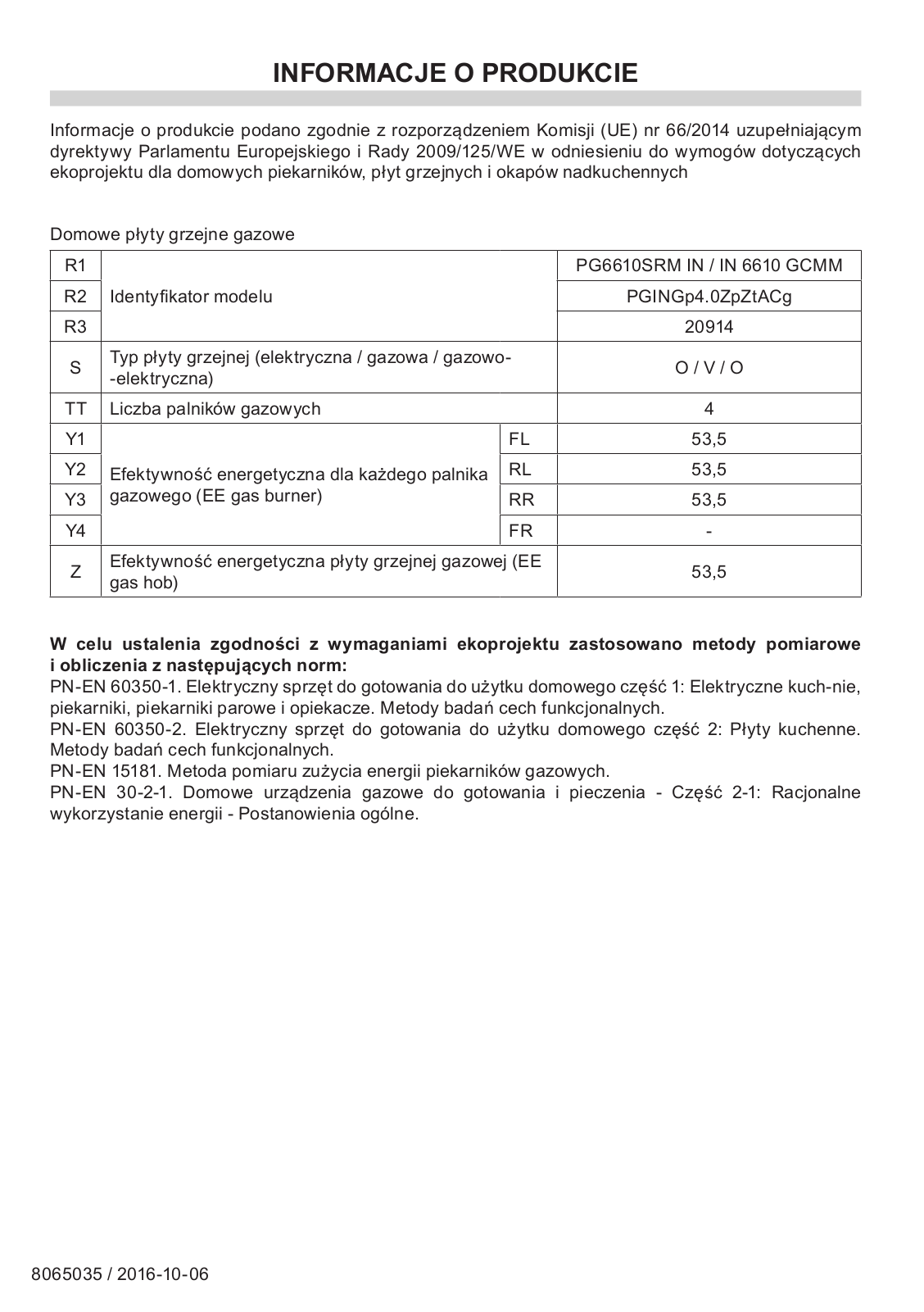 Amica IN 6610 GCMM User Manual