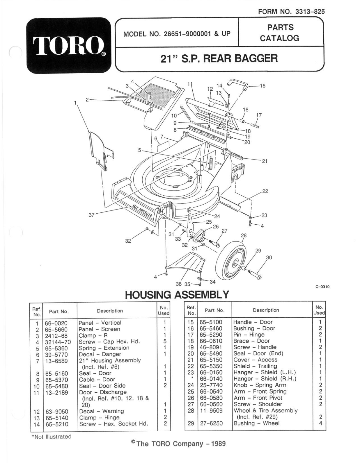 Toro 26651 Parts Catalogue