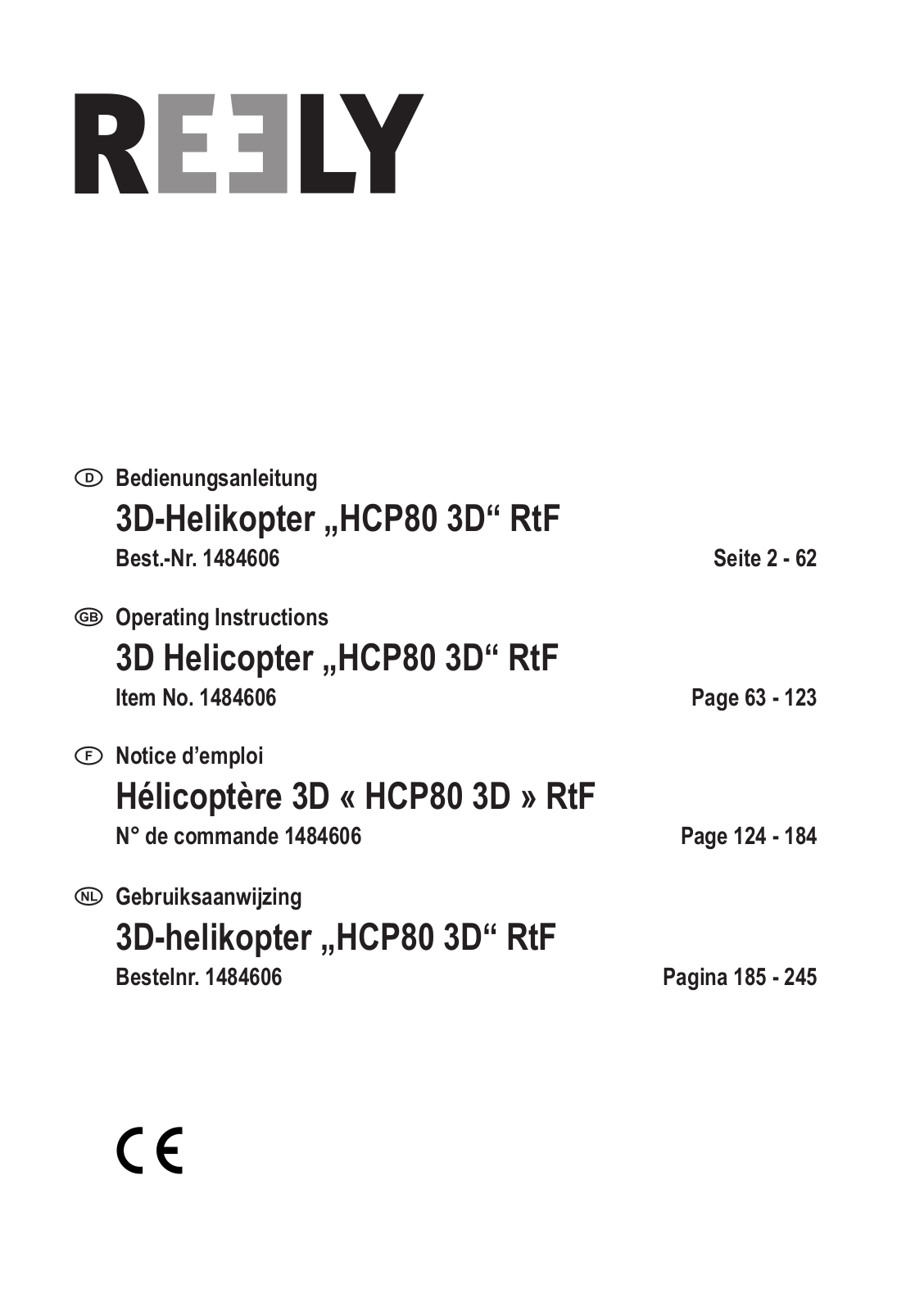 Reely HCP80 3D User manual