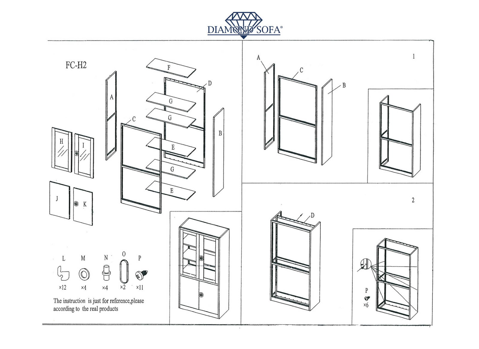 Diamond Sofa FCH2DG Assembly Guide - ManualMachine.com