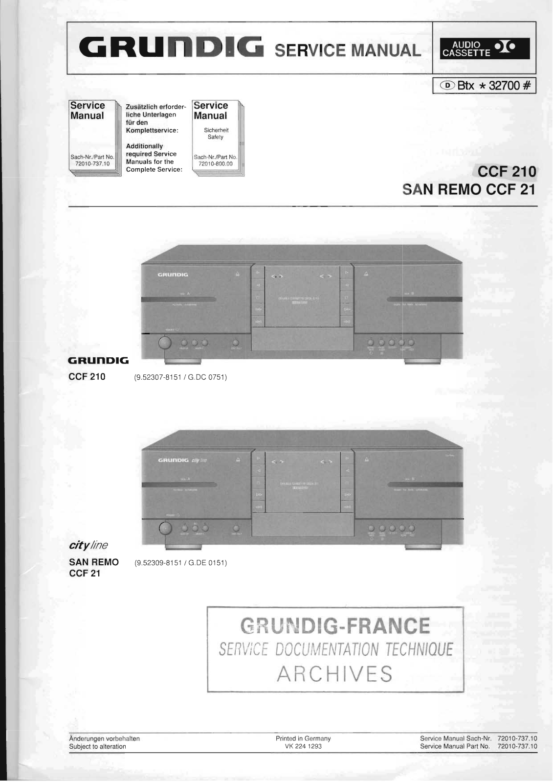 Grundig CCF-210 Service Manual