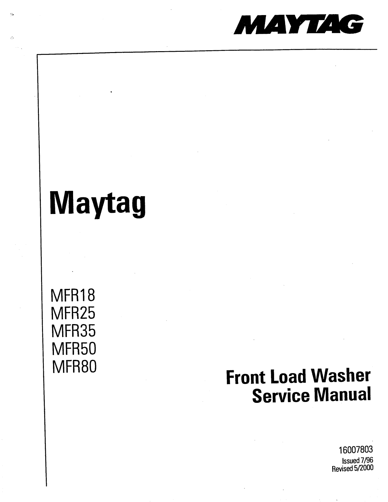 Maytag 217926 User Manual