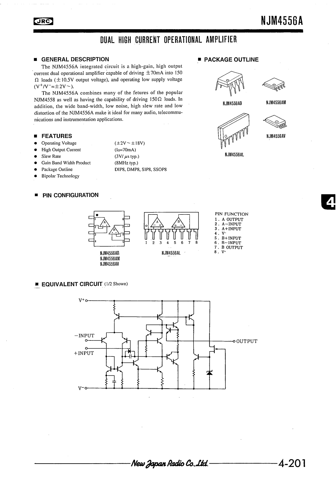 Datasheet NJM 4556 D Datasheet (FREI) - ManualMachine.com