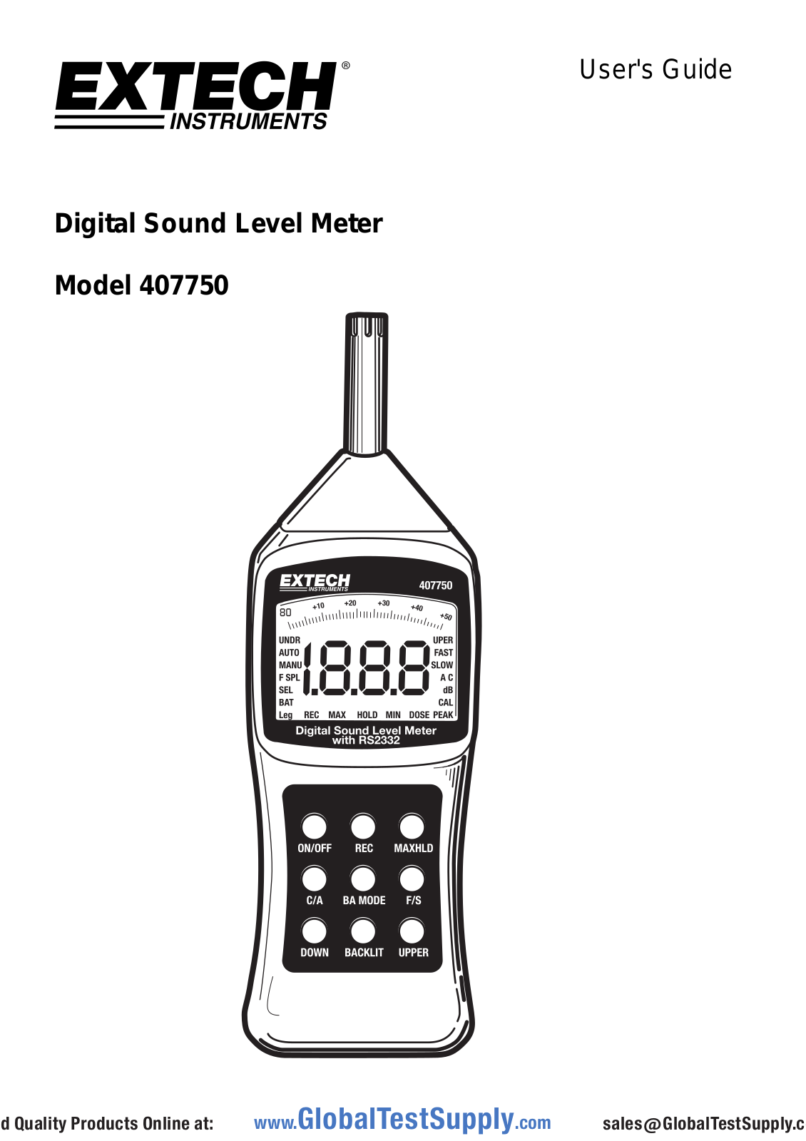 Extech Instruments 407750-NIST User manual - ManualMachine.com