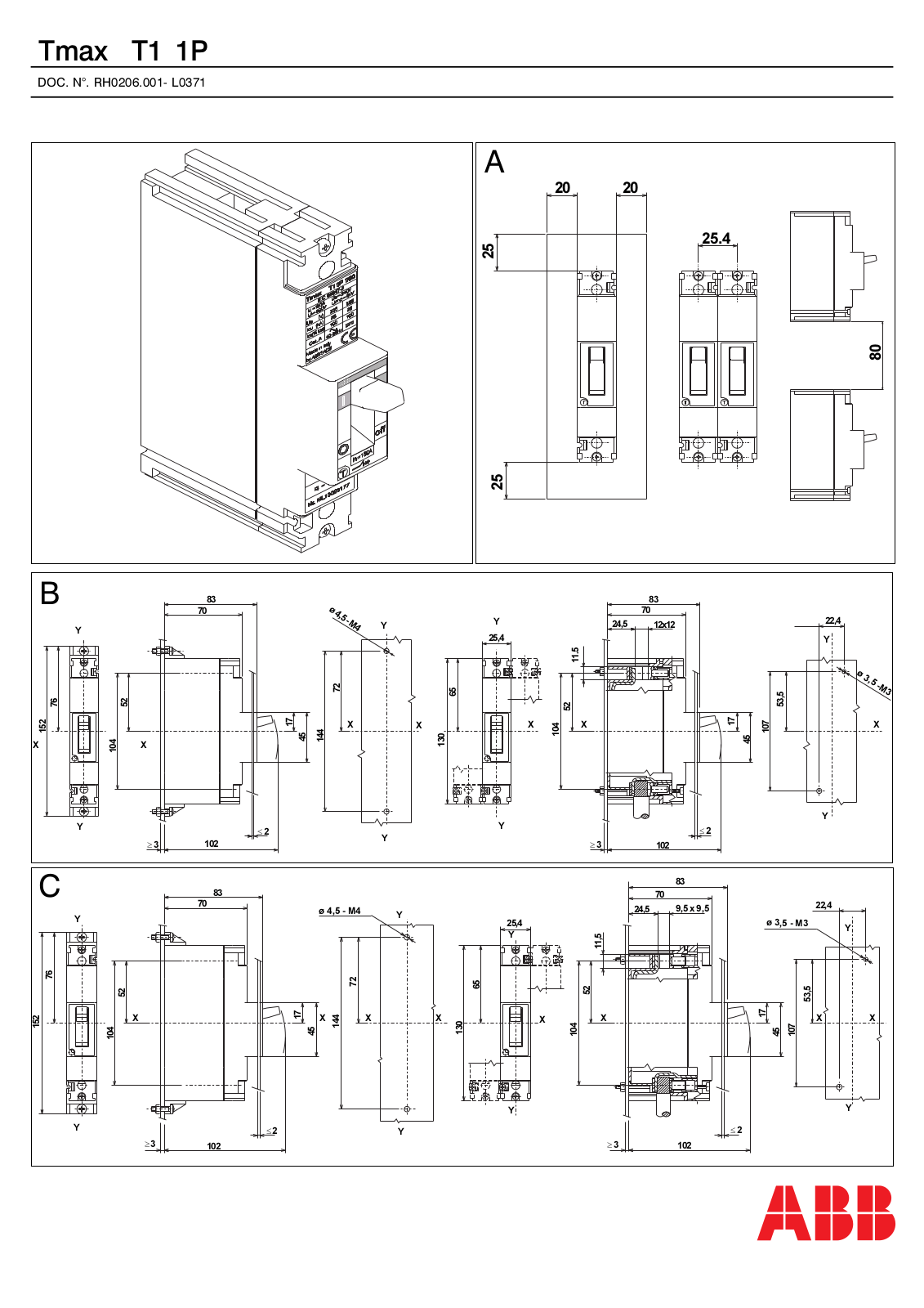 ABB Tmax T1 1P Installation Guide