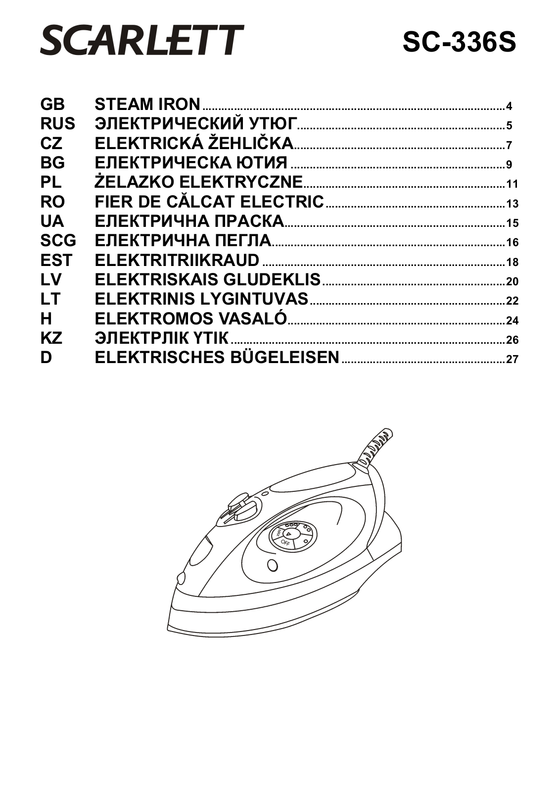 Scarlett SC-336S User manual