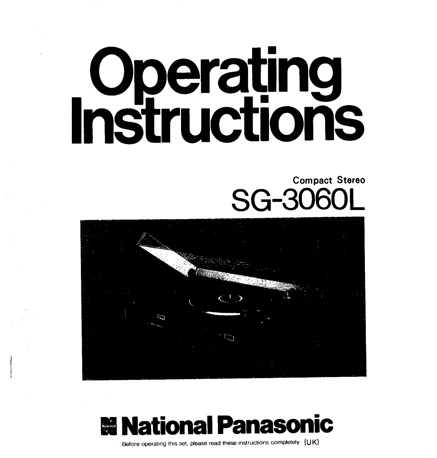 Panasonic SG-3060 User Manual