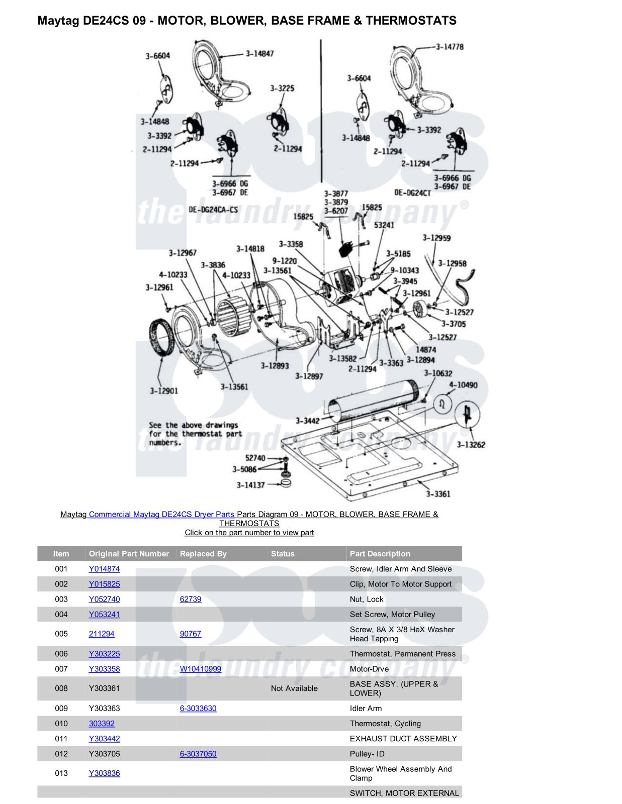 Maytag DE24CS Parts Diagram