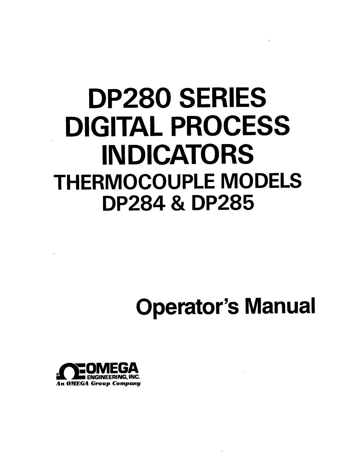 Omega Products DP280 Installation  Manual