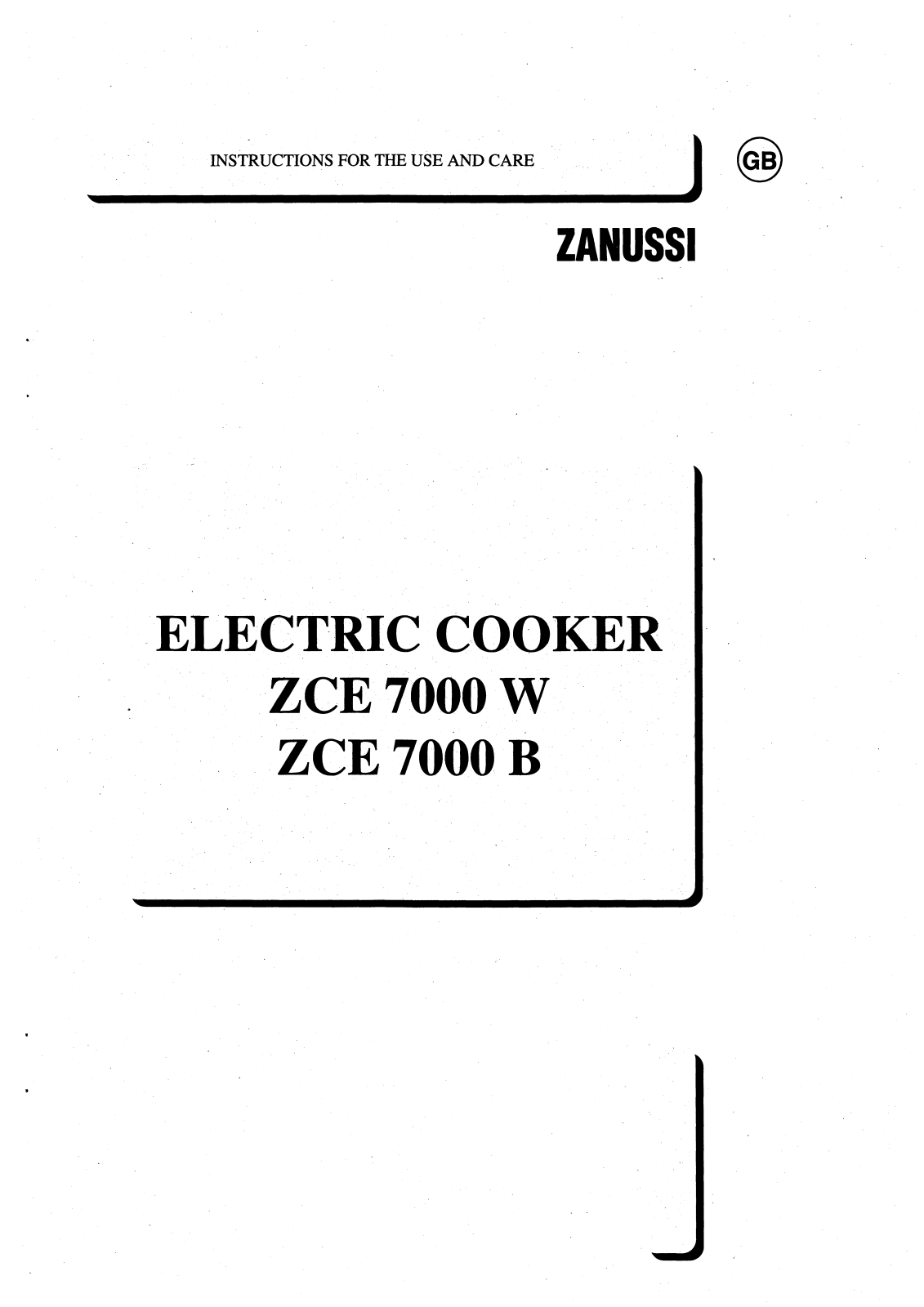 Zanussi ZCE7000B, ZCE7000W User Manual