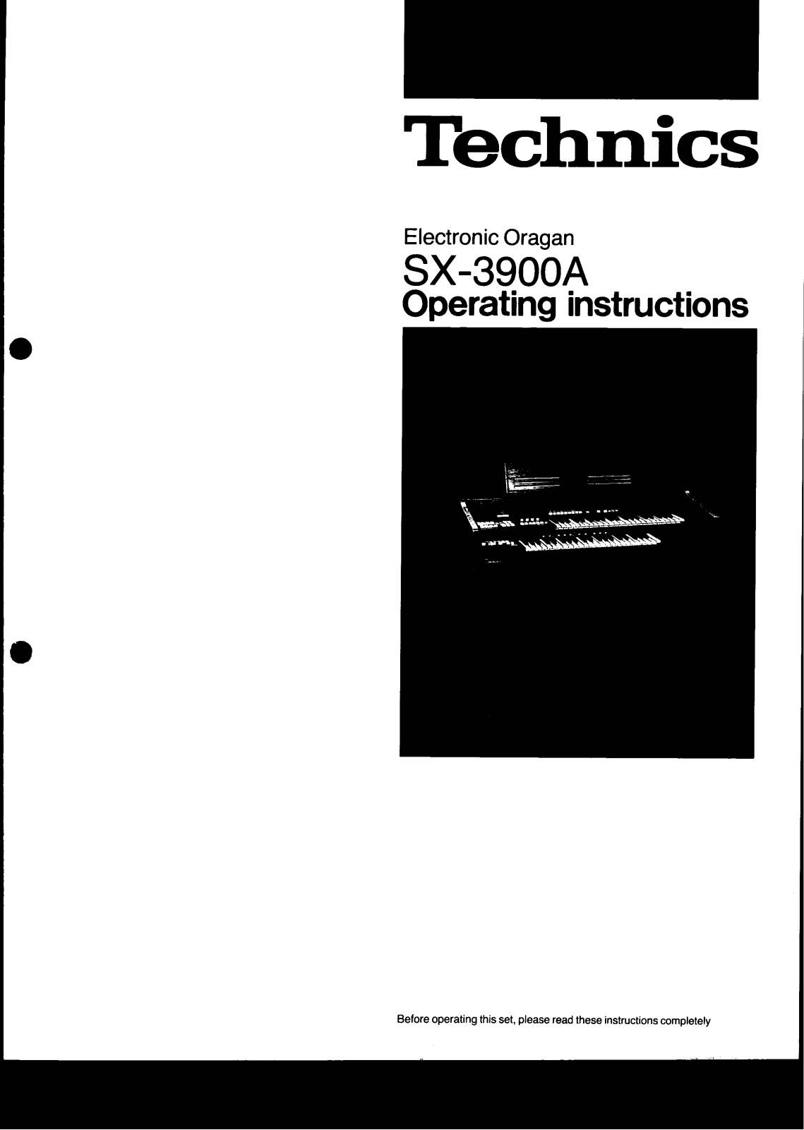 Panasonic SX-3900A User Manual