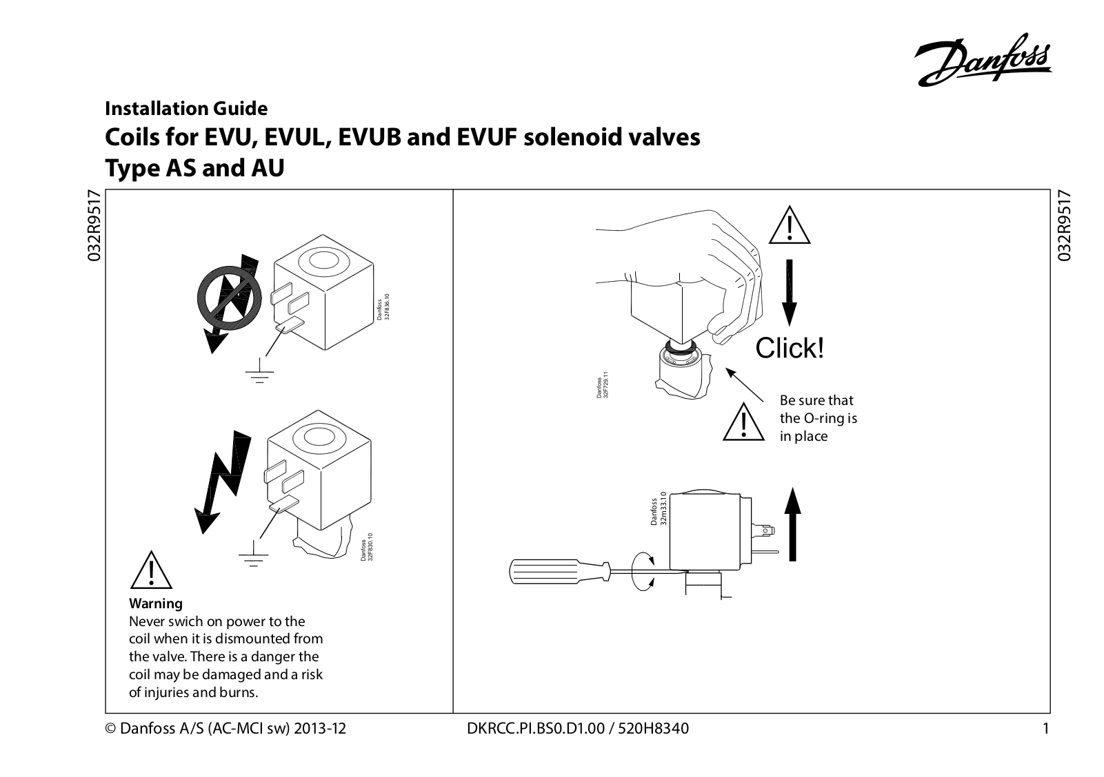 Danfoss EVU, EVUL, EVUB, EVUF Installation guide