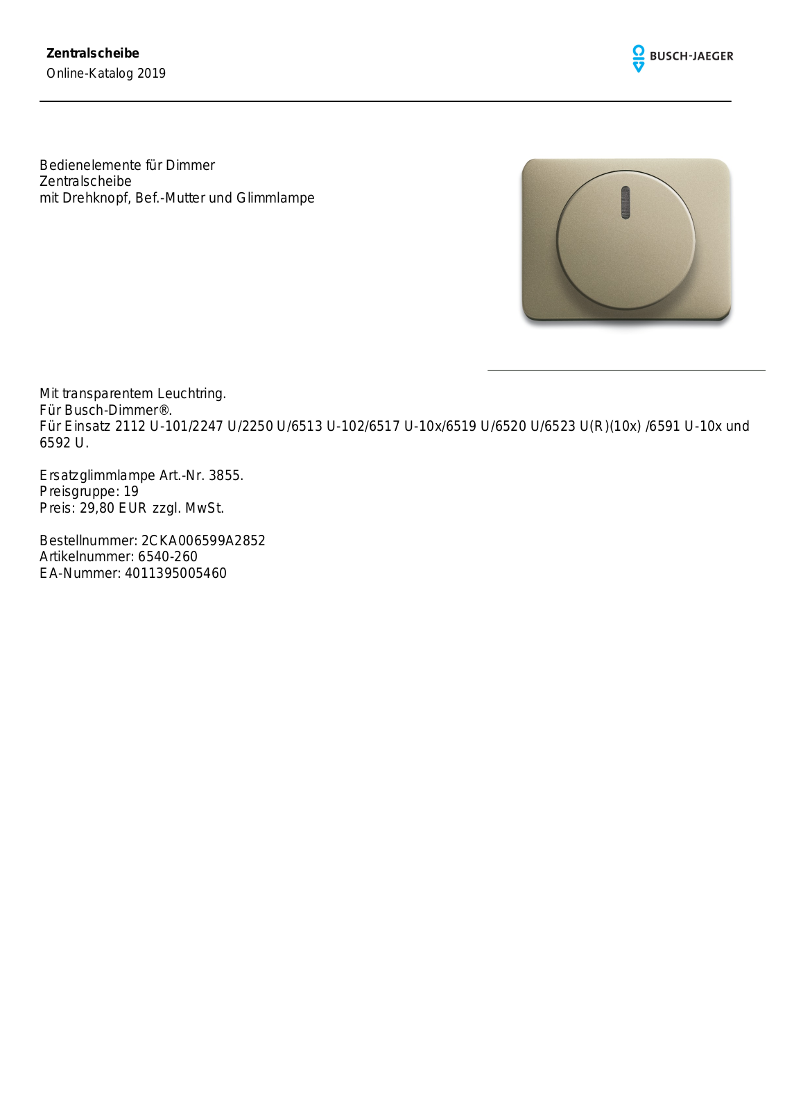 Busch-Jaeger 6540-260 User Manual - ManualMachine.com