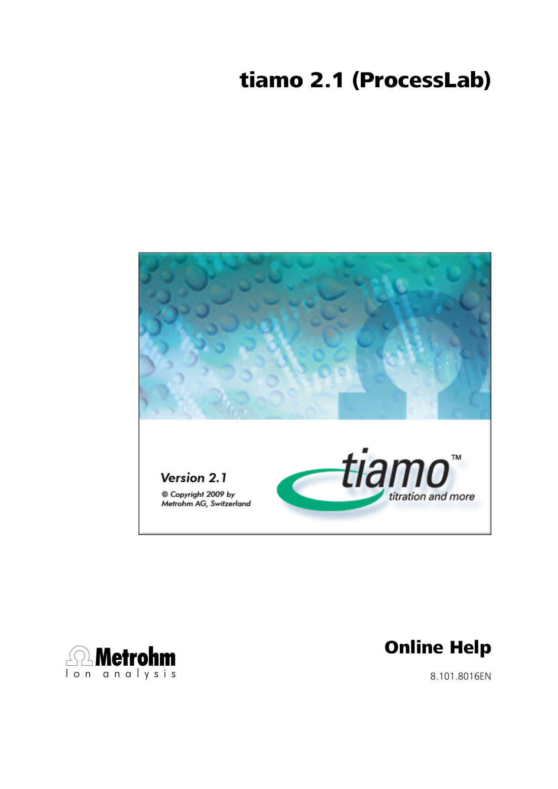 Metrohm tiamo 2.1 User Manual