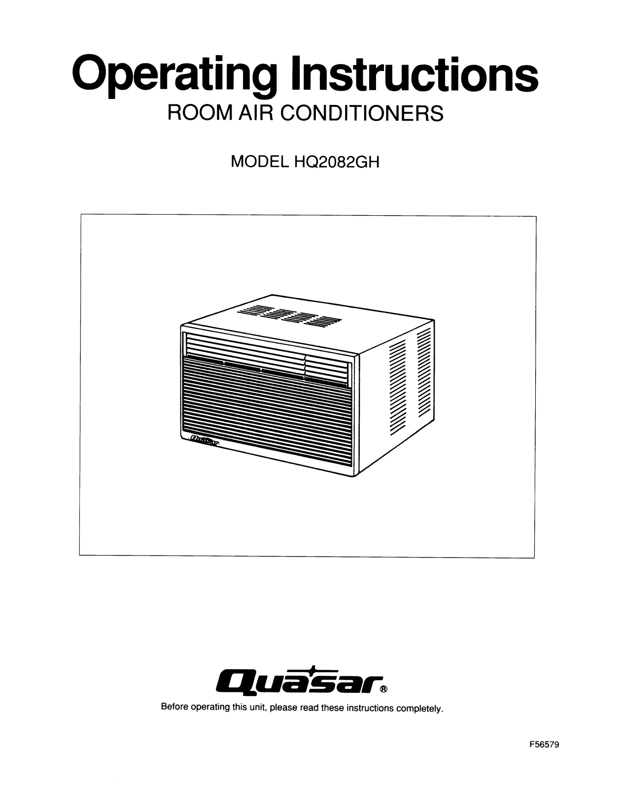 Panasonic hq-2082gh Operation Manual