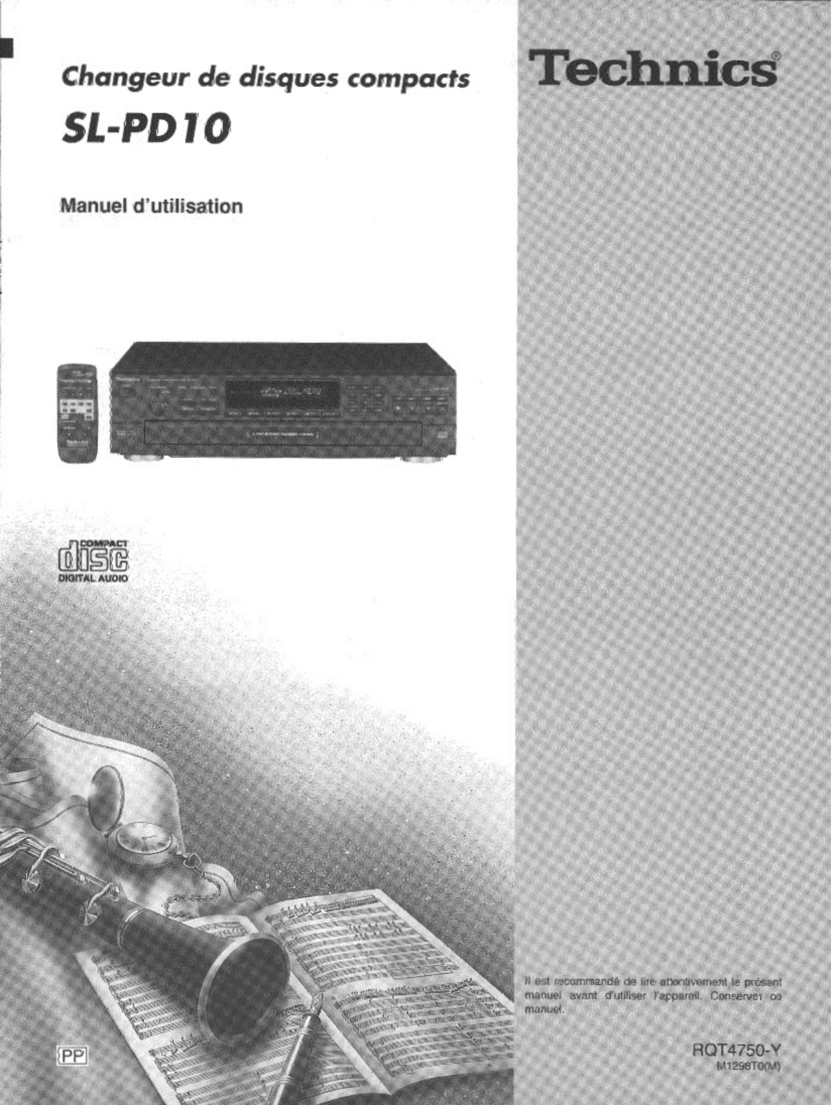 Panasonic sl-pd10 Operation Manual