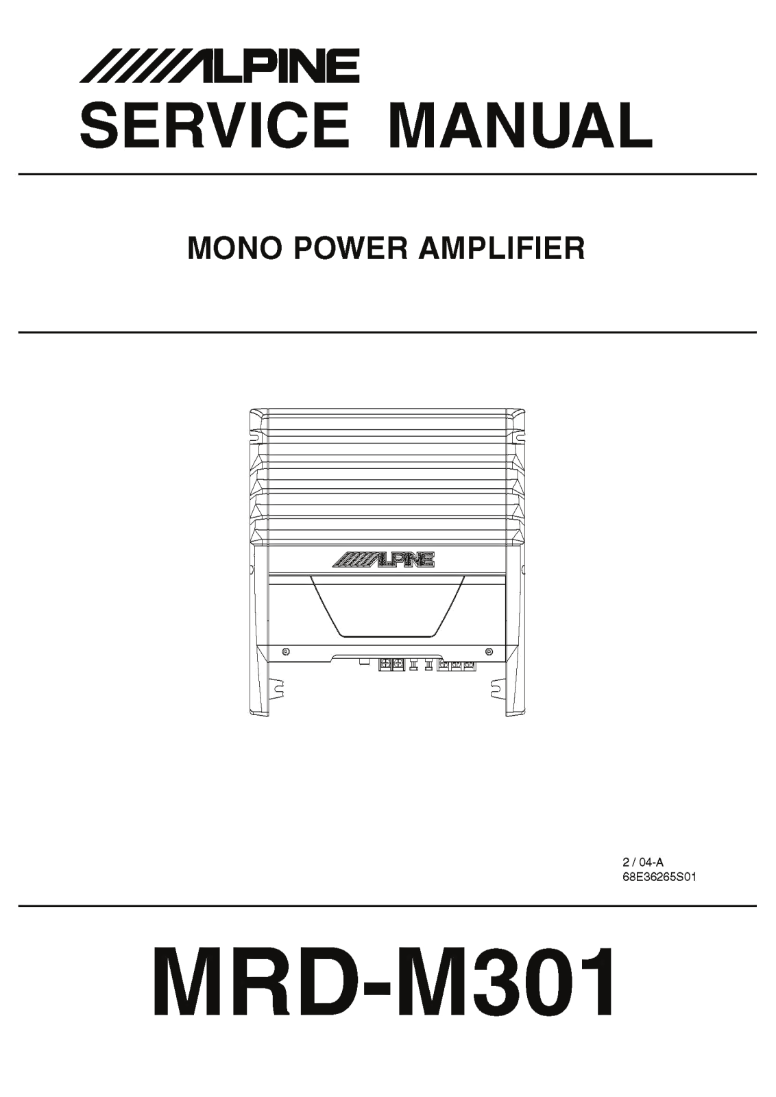 Alpine MRD-M301 Service Manual