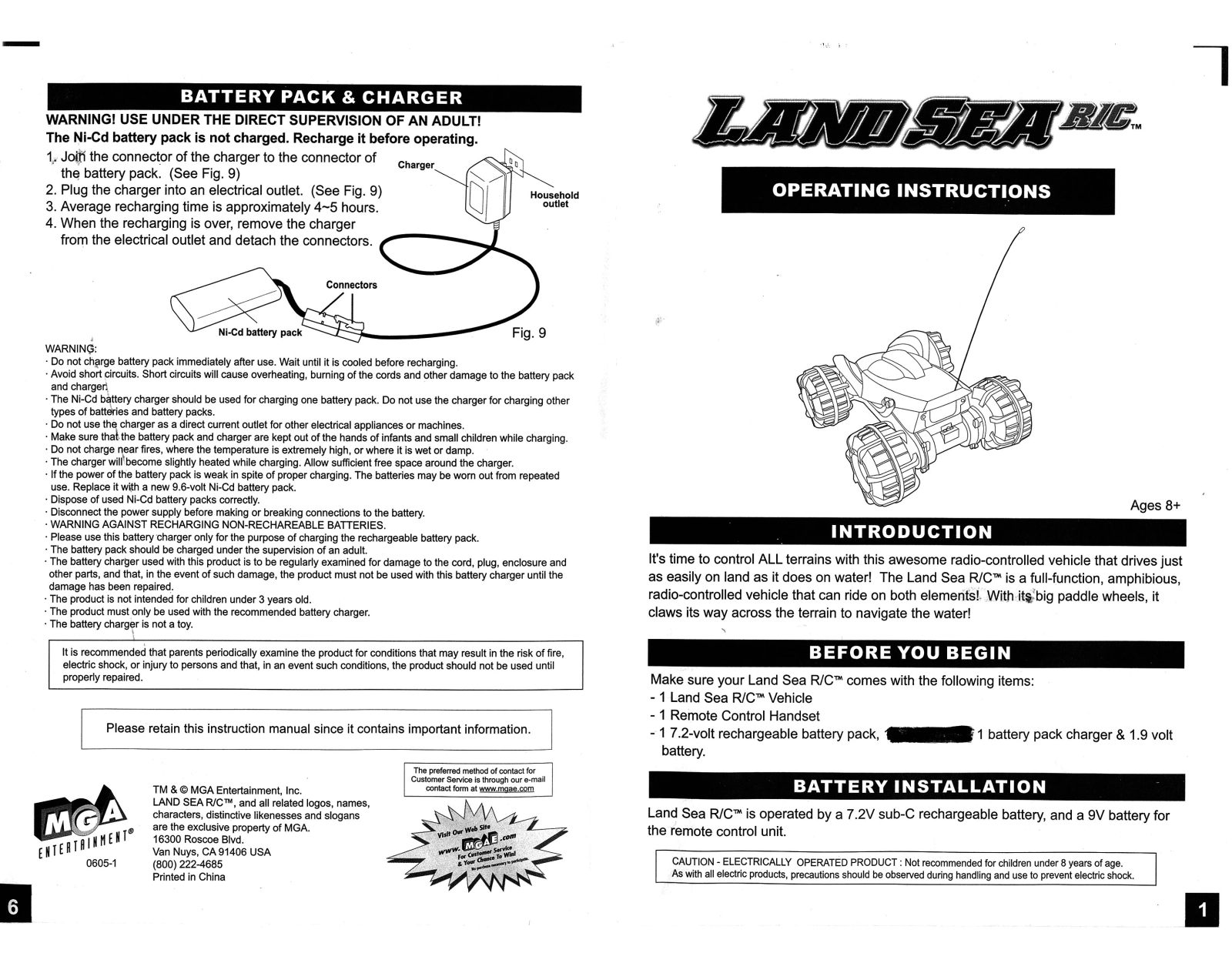 Mga Entertainment LANDSEA RC 1 6 User Manual