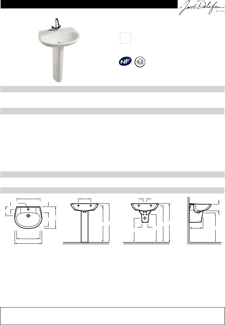 Jacob Delafon BRIVE E1288-00 Datasheet