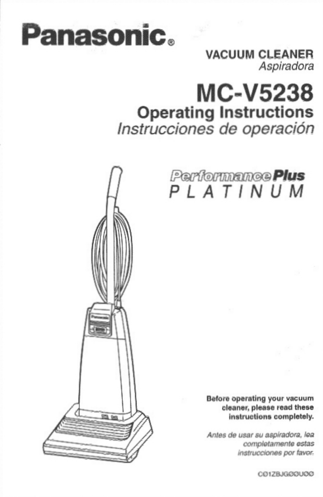 Panasonic MC-V5238 User Manual