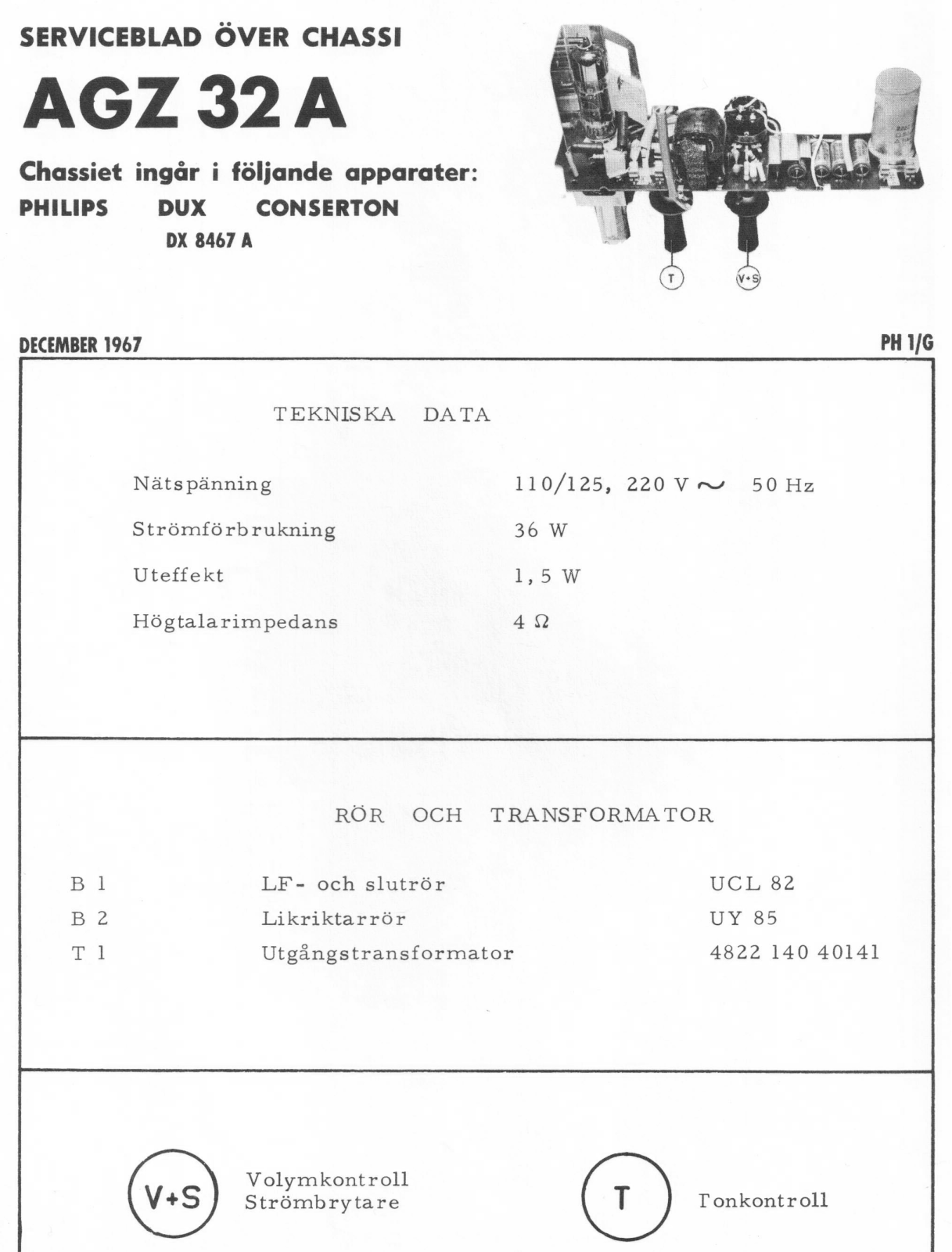 Philips AGZ32a Schematic