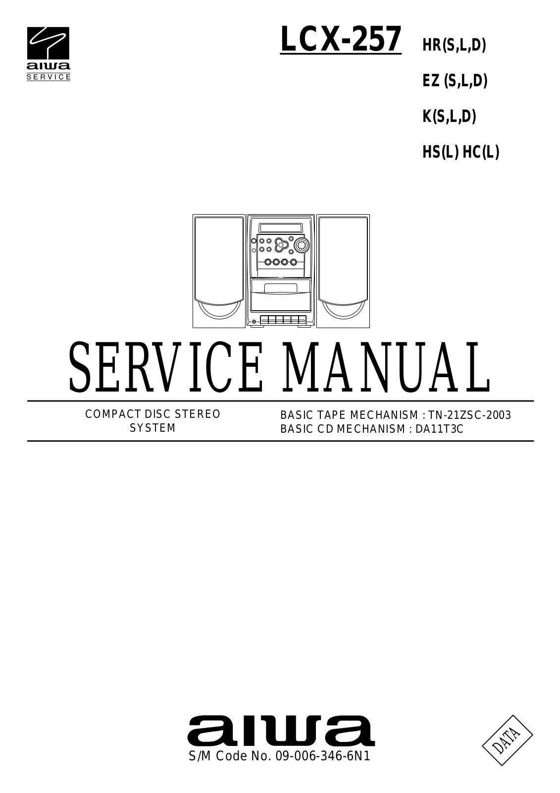 Aiwa LCX-257 Service manual