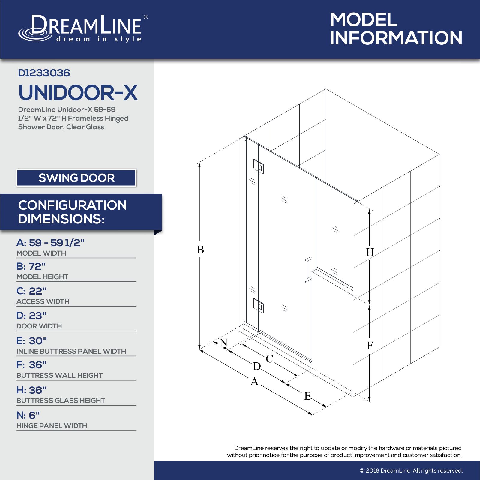 DreamLine DLN3759 Specifications & Dimension - ManualMachine.com