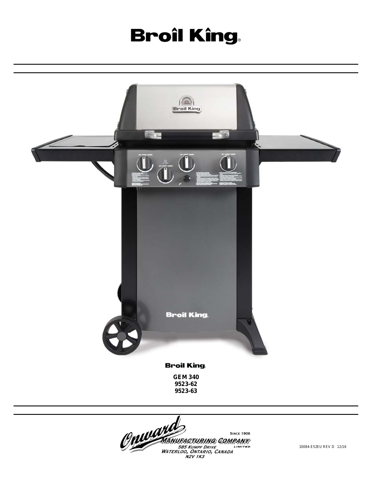 Broil King Gem 340 Service Manual