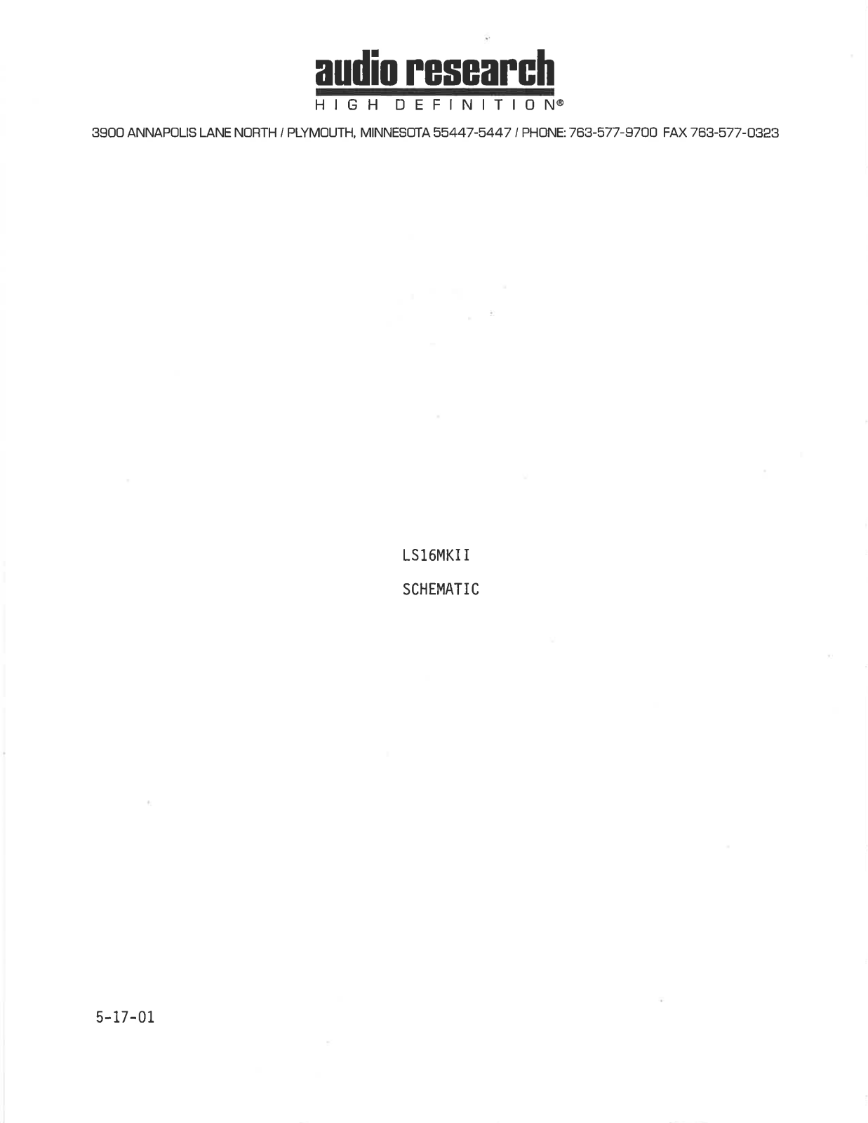 Audio Research LS16 II Schematic - ManualMachine.com