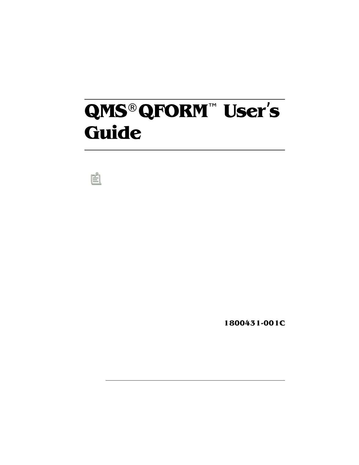 KONICA MINOLTA QMS Qform User Guide