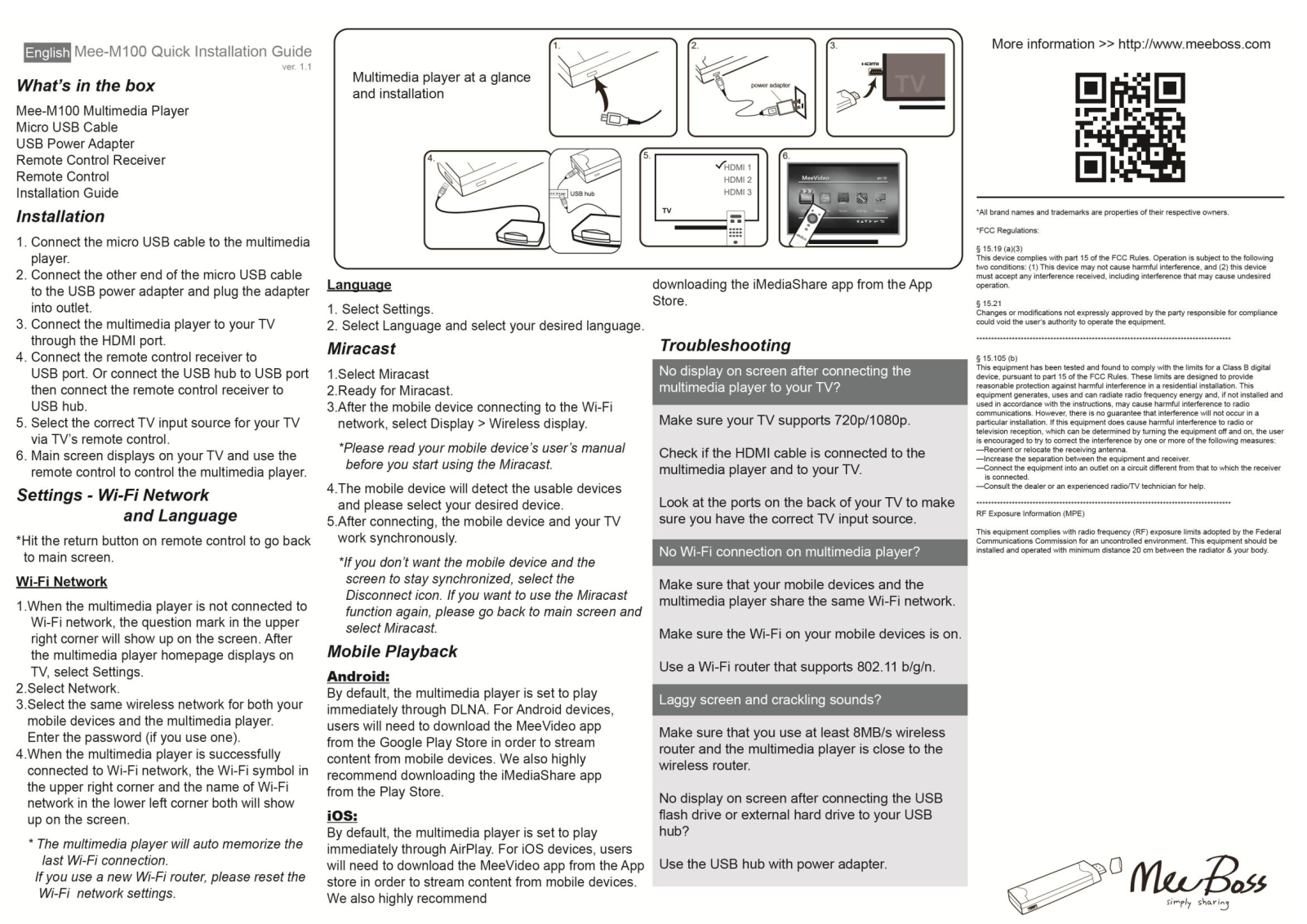 Meeboss 13100R1 User Manual