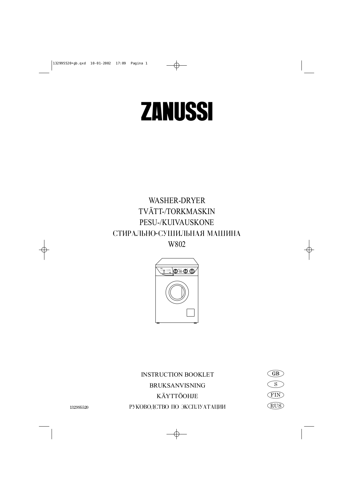 Zanussi W802 User Manual