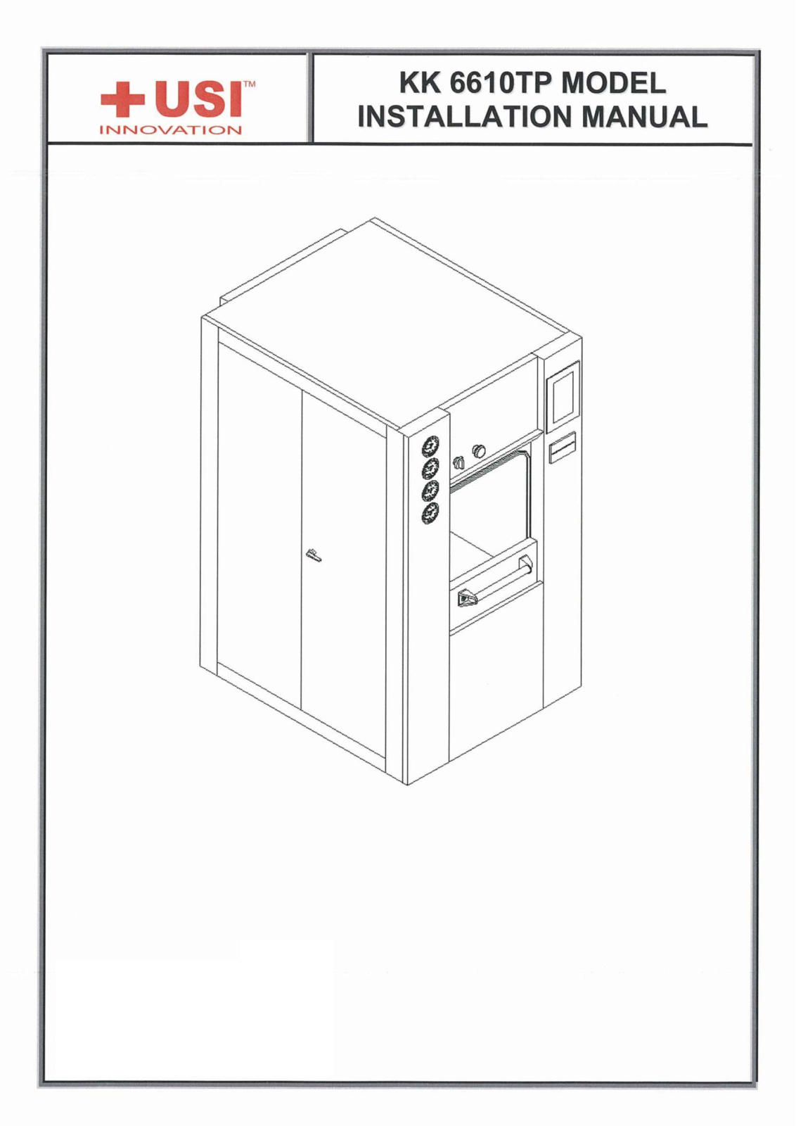 Erna Sterilizer KK 6610 Installation manual