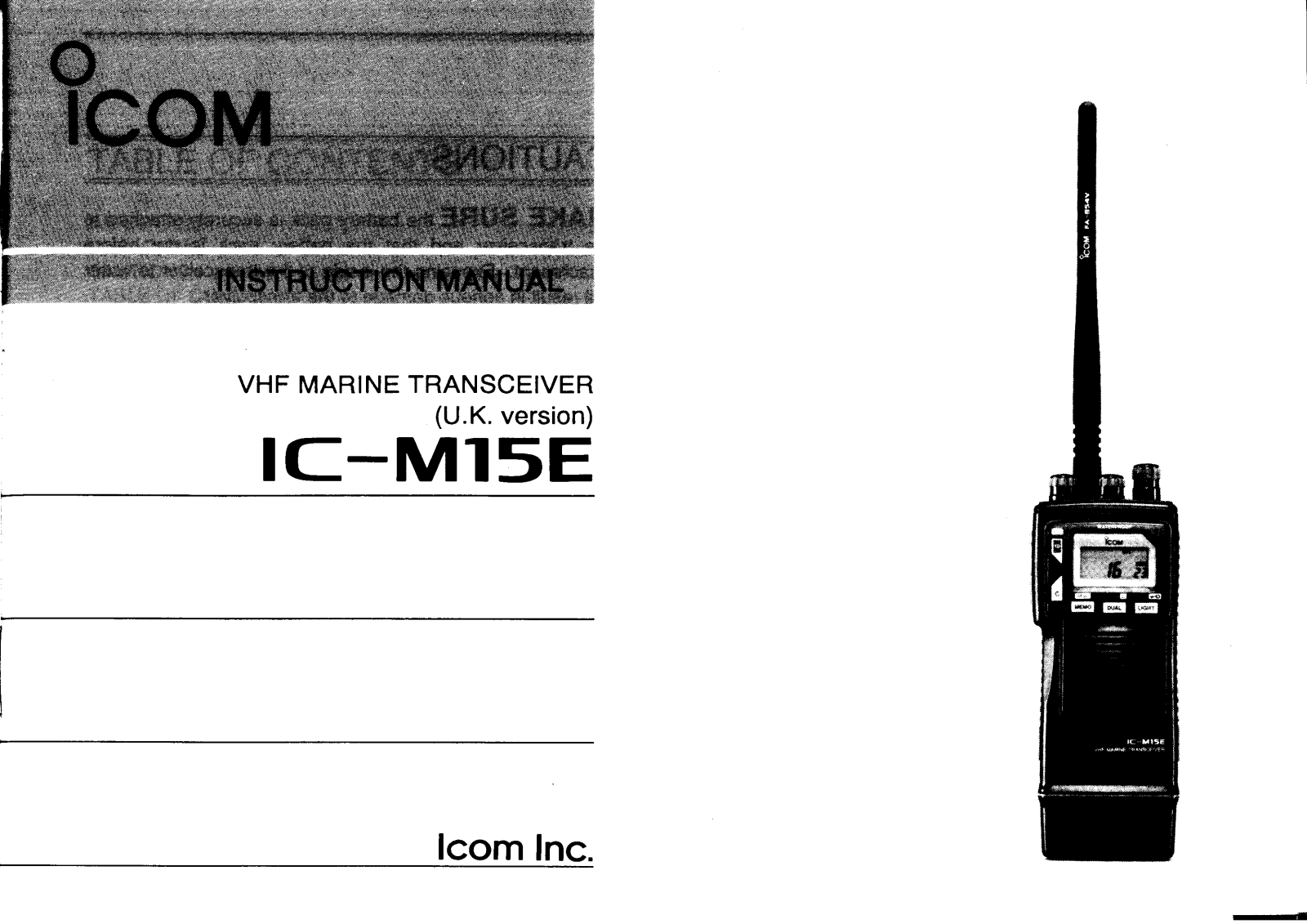 ICOM IC-M15E (UK Version) User Manual