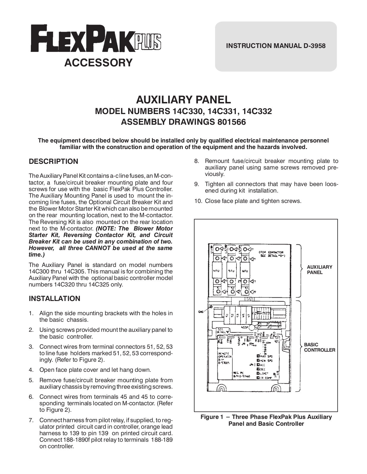 Rockwell Automation FlexPak Plus Auxiliary Panel User Manual