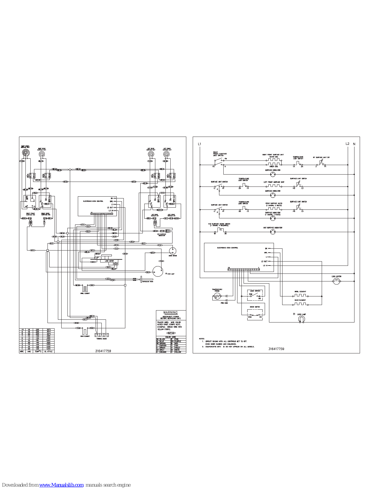 Frigidaire GLEF369DSF Wiring Diagram