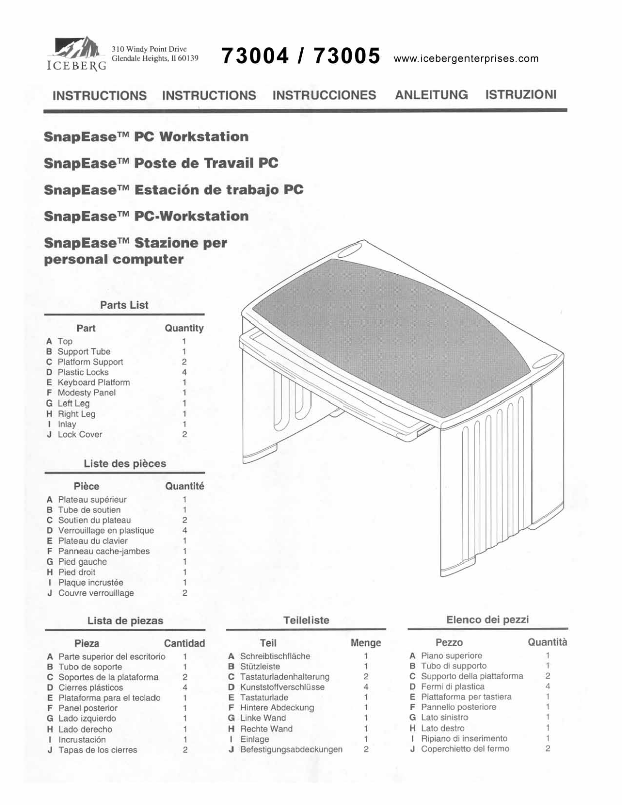 Iceberg 73004 User Manual