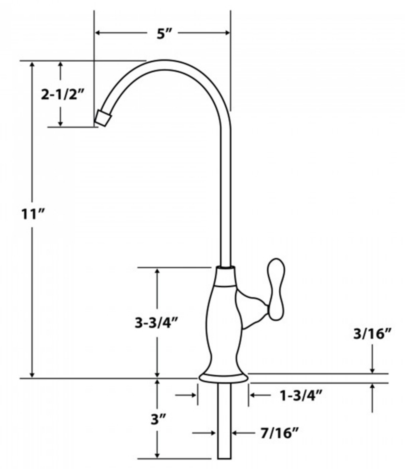 APEC FAUCET-CD-COKE-NP Dimensions Guide