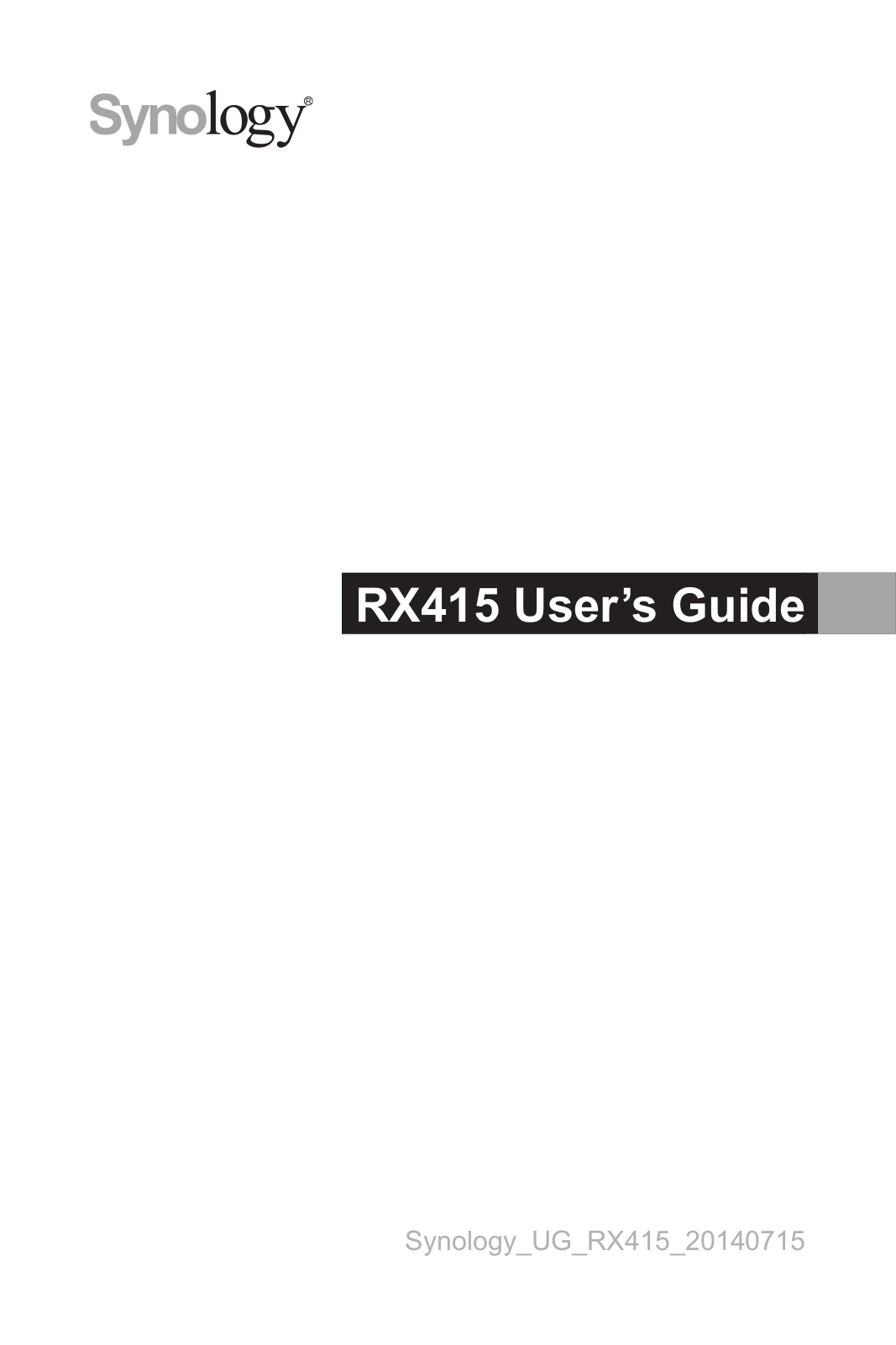 Synology RX415 User guide - ManualMachine.com
