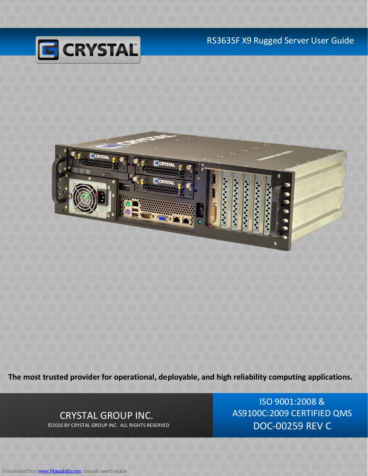 Crystal RS363SF X9 User Manual